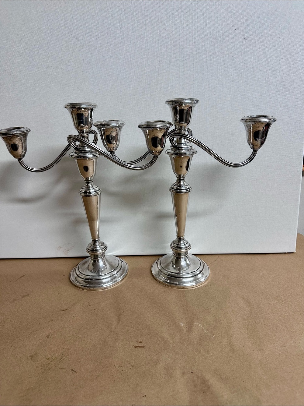 Pair of sterling Silver 3 Arm Candelabra - Elegant Home Accents Gorham